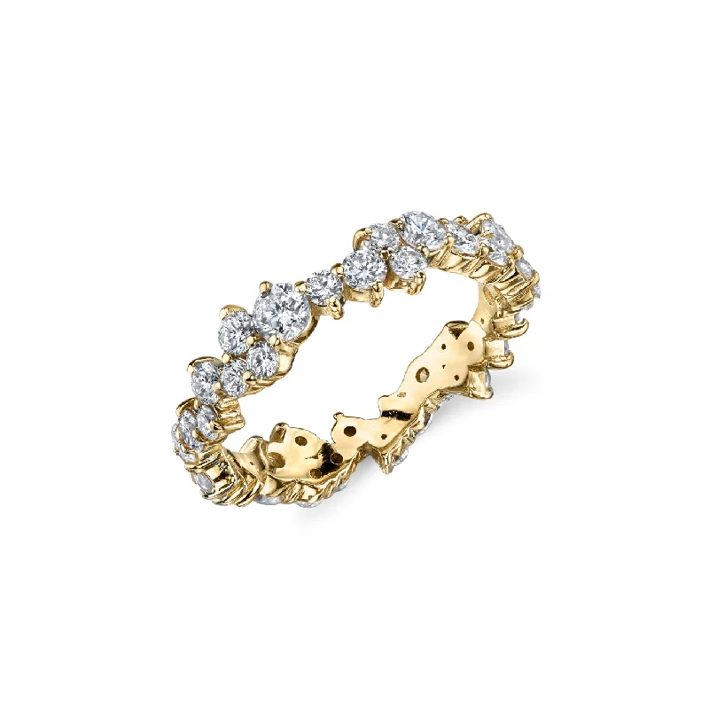 engagement rings floral inspired -Gold & Diamond Cocktail Eternity Ring