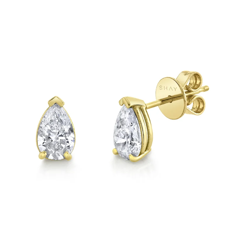 READY TO SHIP MEDIUM DIAMOND PEAR STUDS