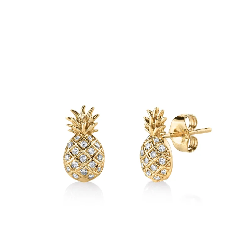 Gold & Diamond Pineapple Stud