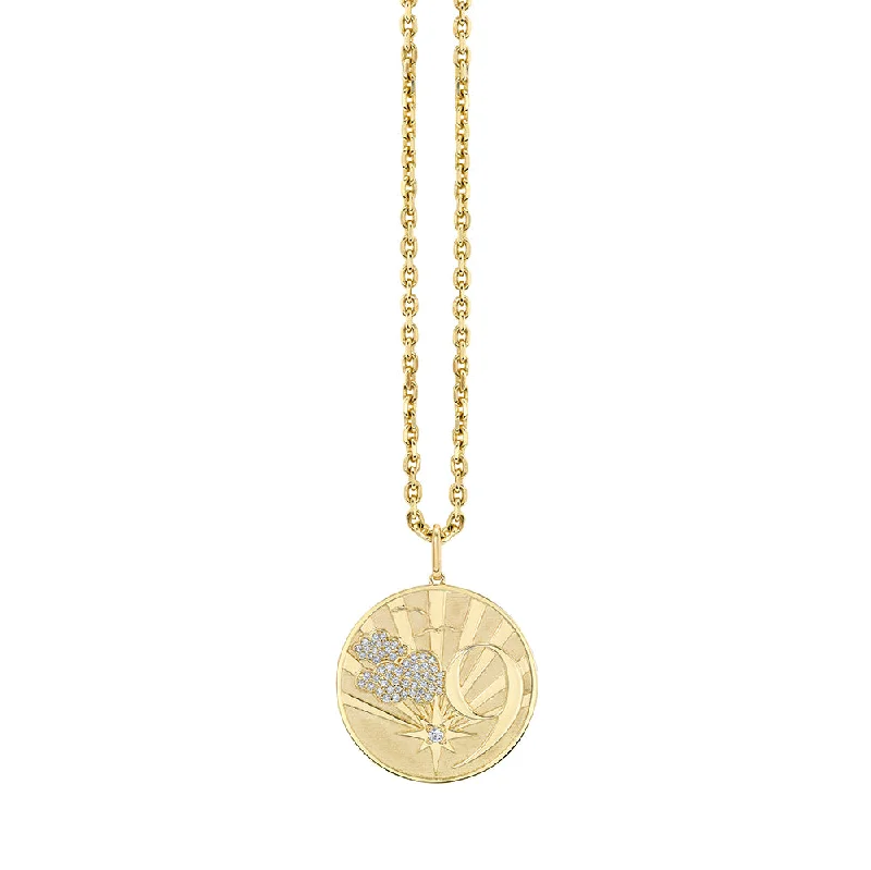 Gold & Diamond Cloud 9 Coin Charm