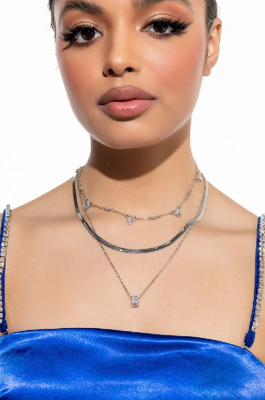 necklaces for casual chic -MY ALL SILVER NECKLACE SET