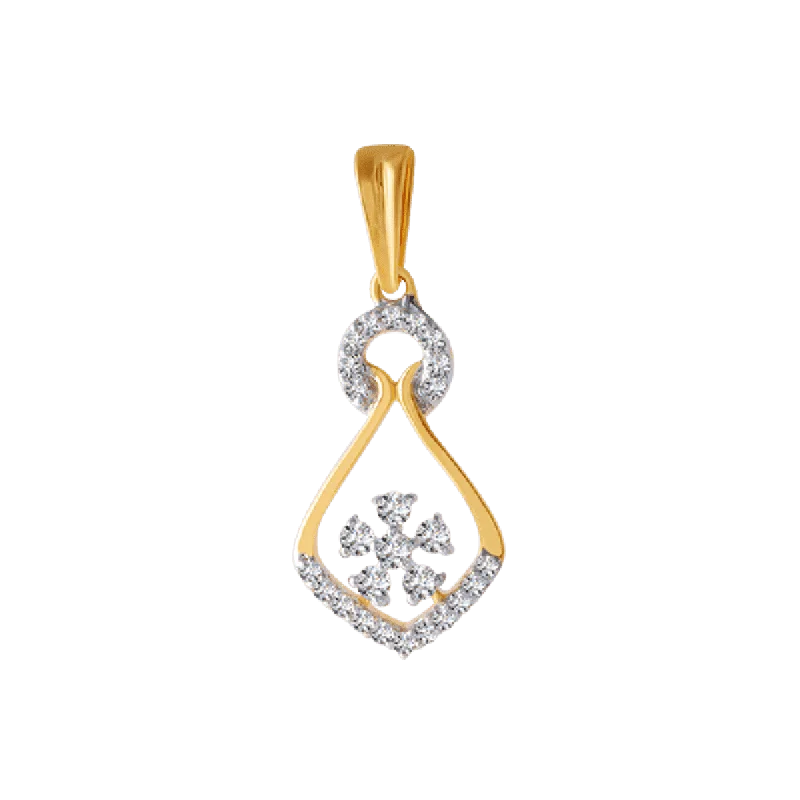 necklaces for bold fashion -18KT (750) Yellow Gold And Diamond Pendant For Women