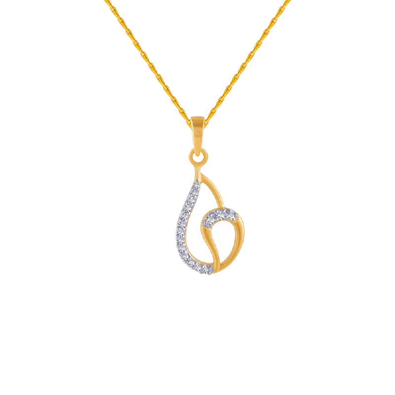 necklaces with topaz blue -18KT (750) Yellow Gold And Diamond Pendant For Women