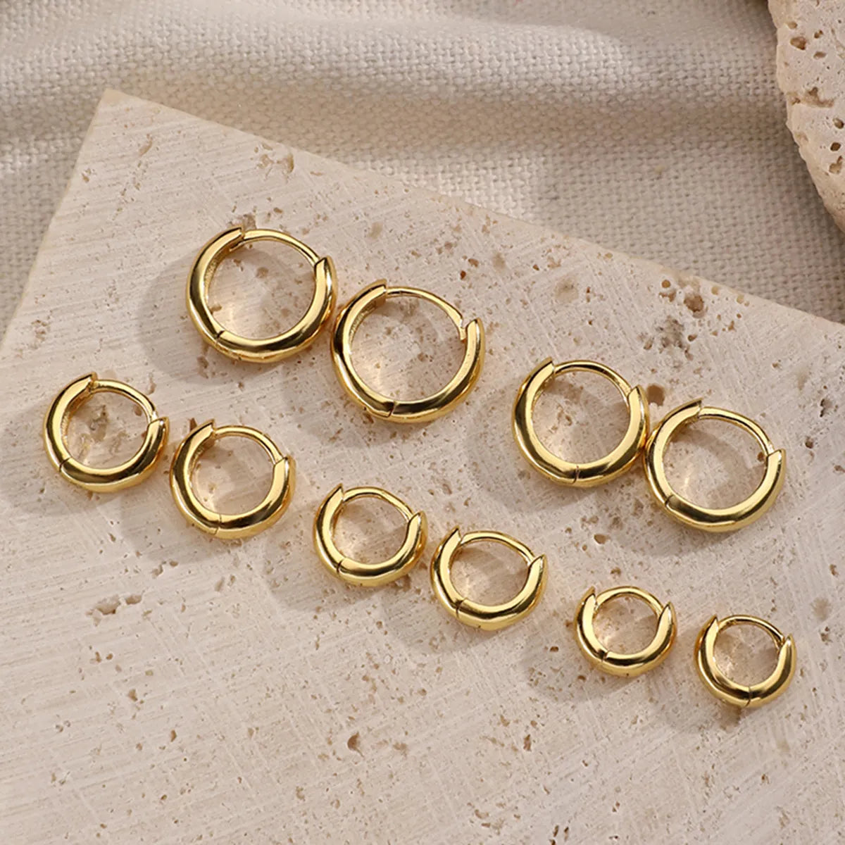 ladies earrings promise token style -1 Pair Simple Style Roman Style Round Sterling Silver White Gold Plated Gold Plated Earrings