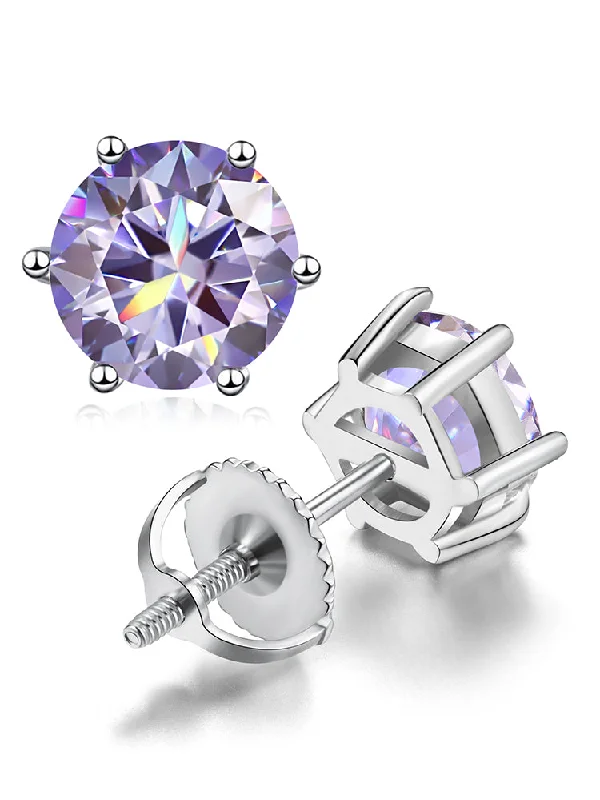 Platinum (Moissanite Light Purple Diamond)