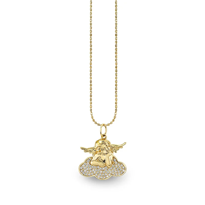 Gold & Diamond Cherub Cloud Charm