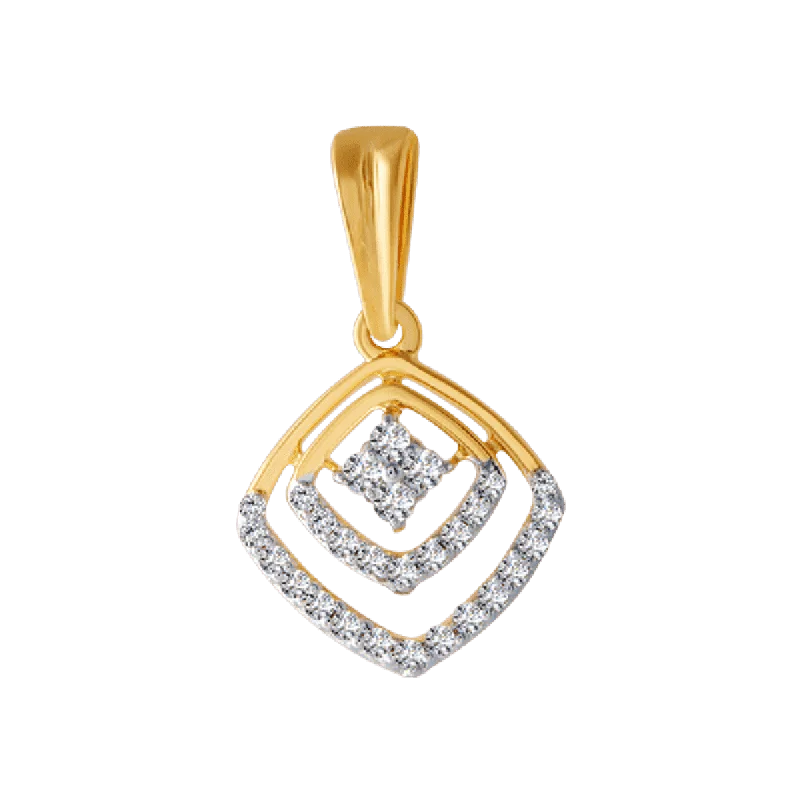 necklaces with birthstone charm -18KT (750) Yellow Gold And Diamond Pendant For Women