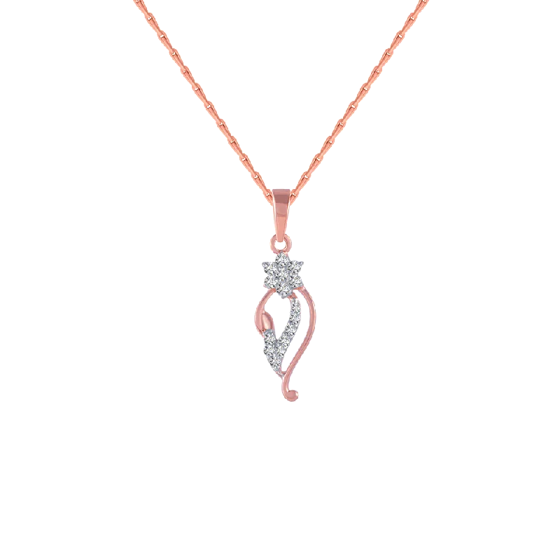 necklaces with black onyx -18KT (750) Rose Gold And Diamond Pendant For Women