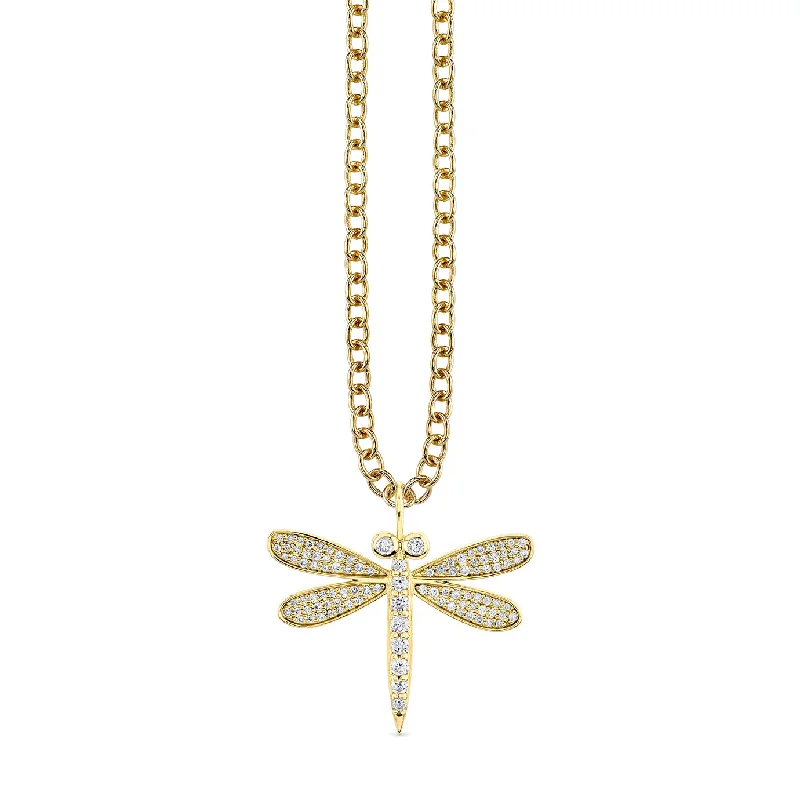 Gold & Diamond Large Dragonfly Charm