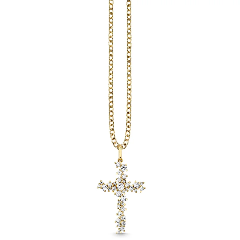 Gold & Diamond Cocktail Cross Charm