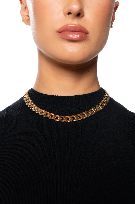 necklaces with diamond accent -CLASSIC CUBAN CHAIN IN GOLD