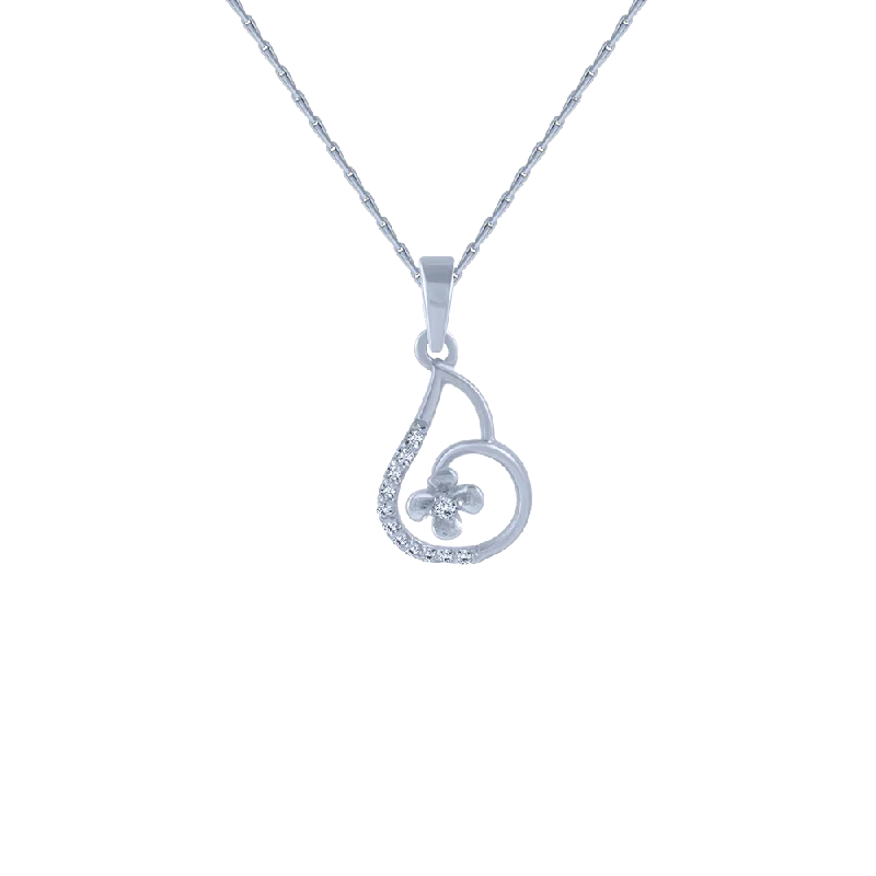 necklaces with arrow detail -18KT (750) White Gold And Diamond Pendant For Women