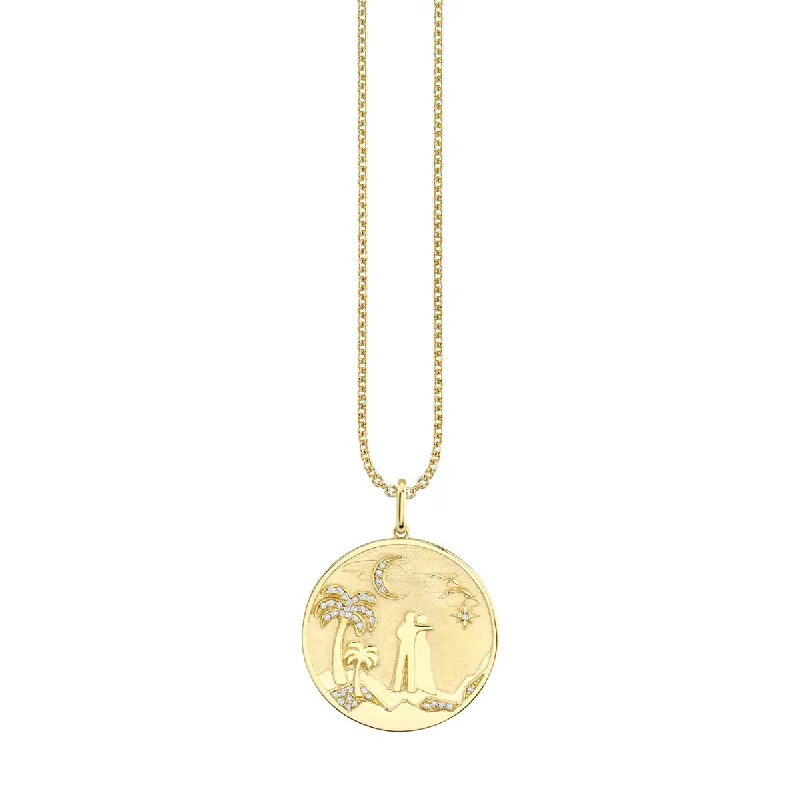 Gold & Diamond Sunset Coin Charm