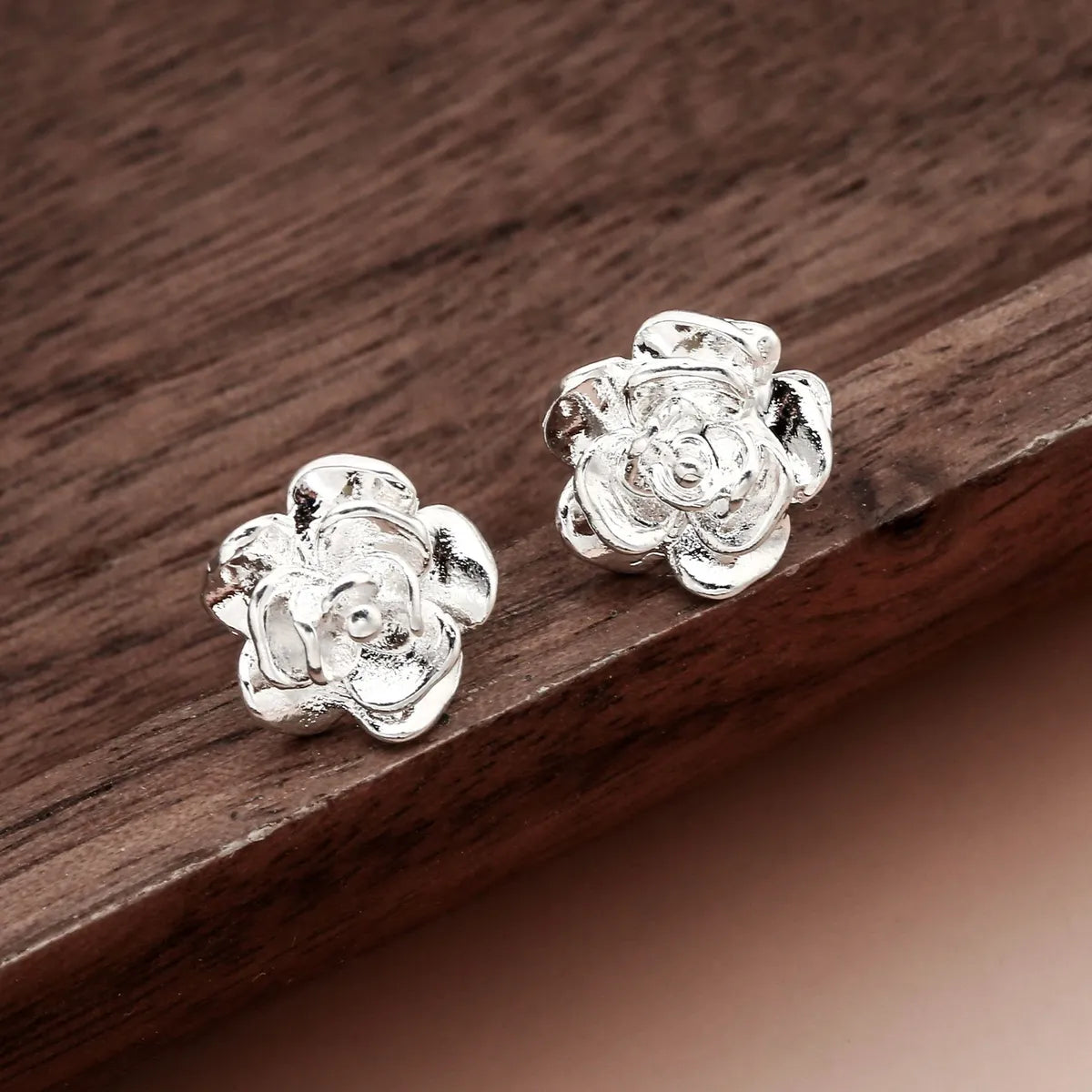 No. 8 Girl's Silver Stud Earrings