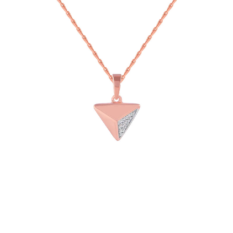 necklaces layered stackable set -18KT (750) Rose Gold And Diamond Pendant For Women