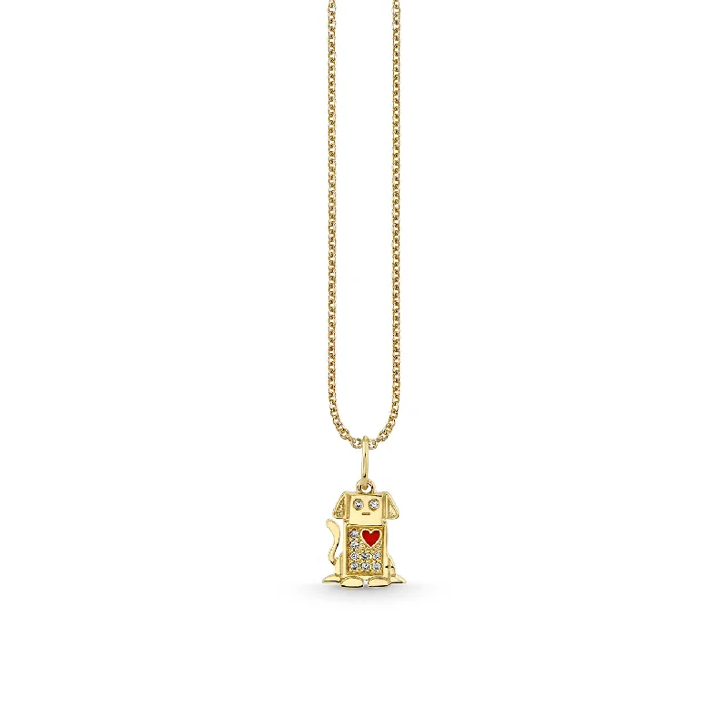 Gold & Diamond Robot Dog Charm