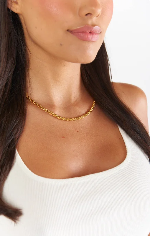 necklaces for evening wear -OMA The Label The Caroline Chain Necklace ~ Gold