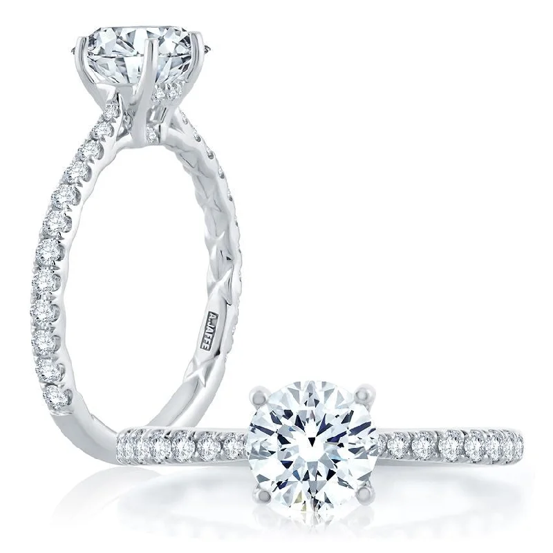 engagement rings art deco flair -Diamond Semi-Mount Ring