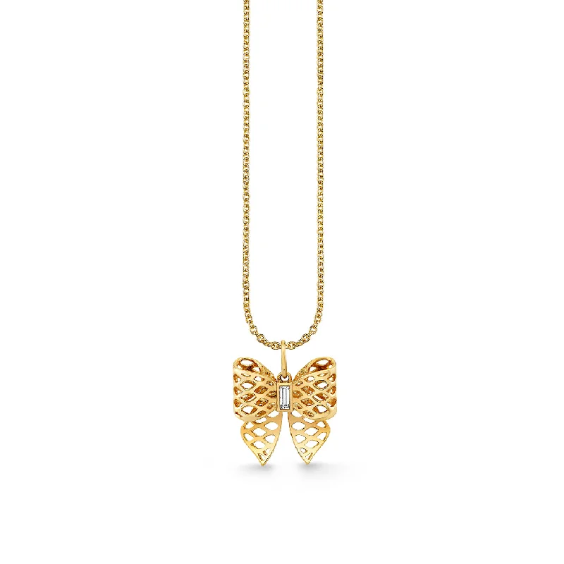 Gold & Diamond Fishnet Bow Charm