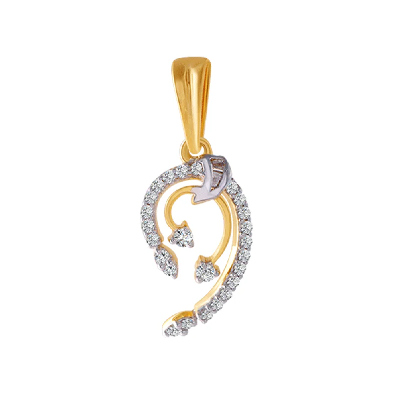 necklaces vintage inspired look -18KT (750) Yellow Gold And Diamond Pendant For Women