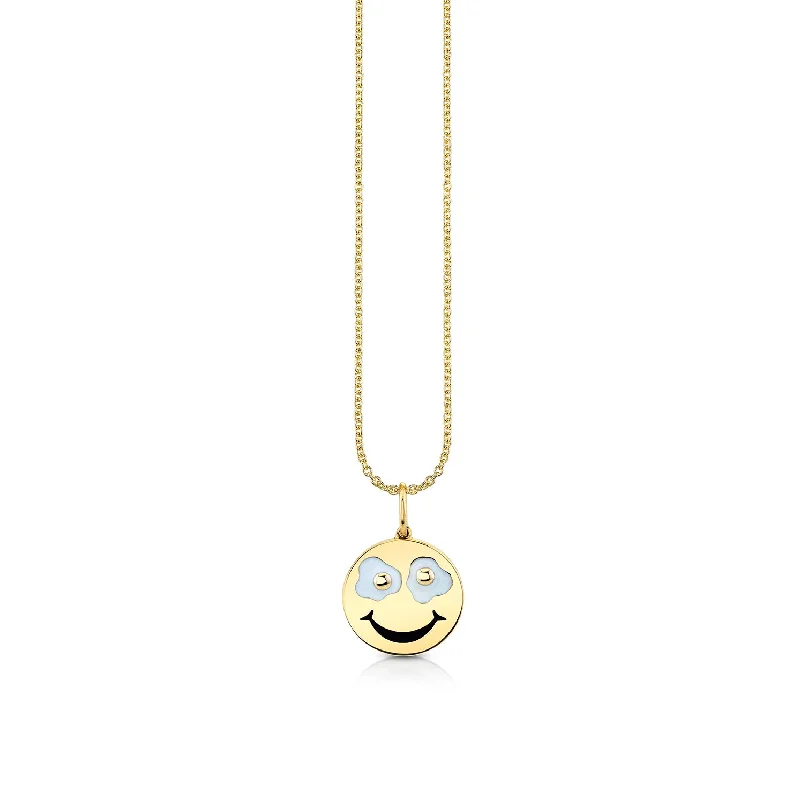 Gold & Diamond Fried Happy Face Charm