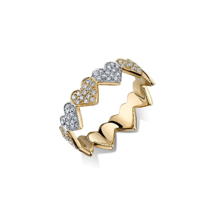 engagement rings simple elegance -Gold & Diamond Eternity Heart Ring