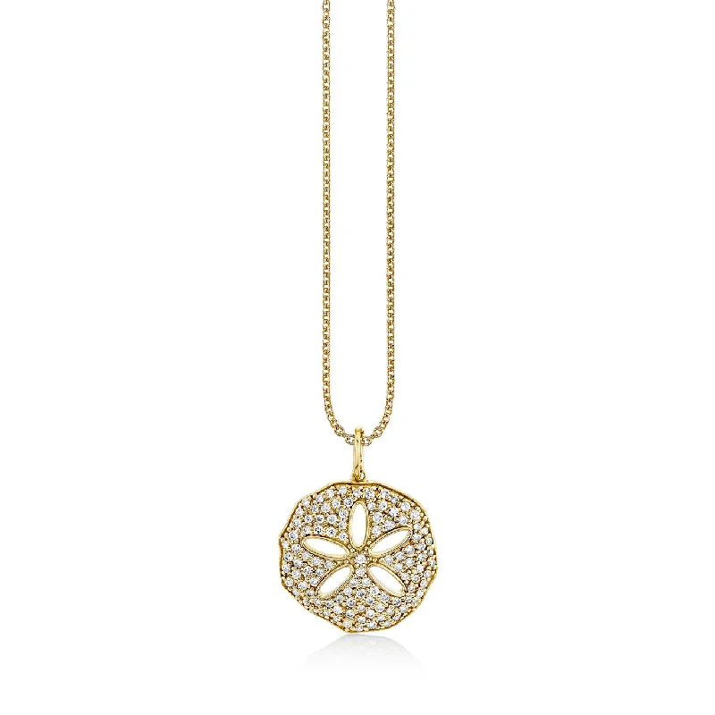 Gold & Diamond Large Sand Dollar Charm