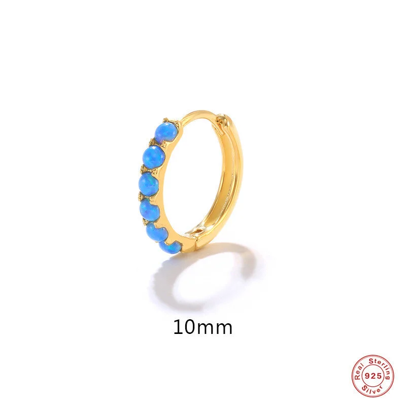 Single Gold-10mm Blue Opal