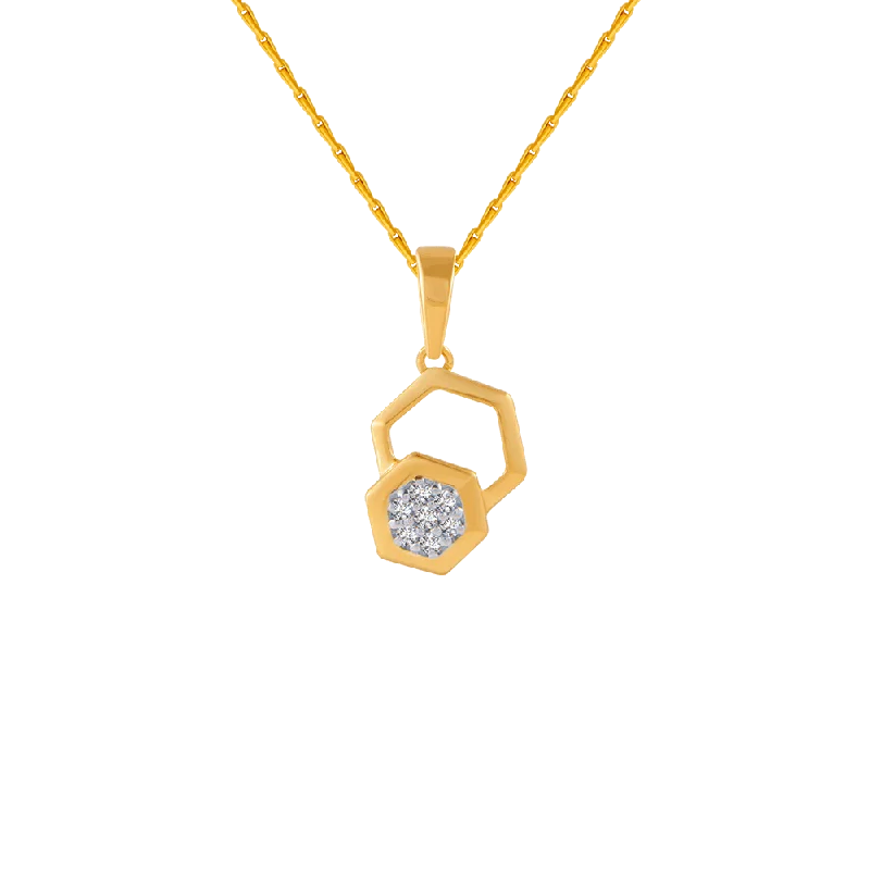 necklaces hypoallergenic metal -18KT (750) Yellow Gold And Diamond Pendant For Women