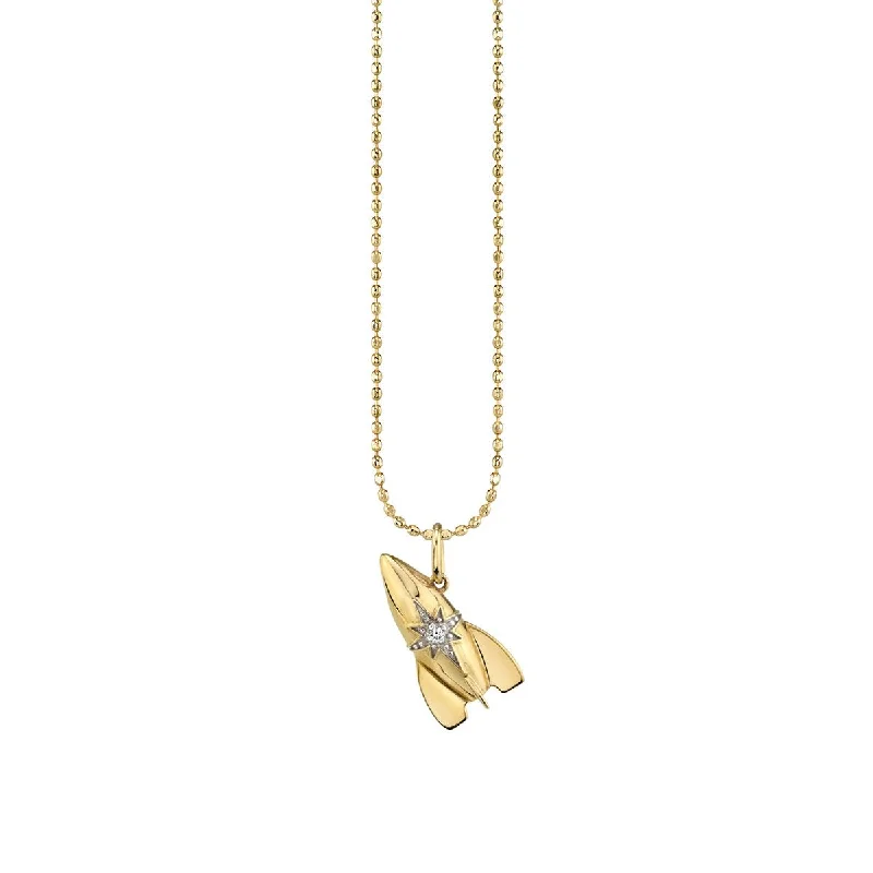 Gold & Diamond Rocket Charm