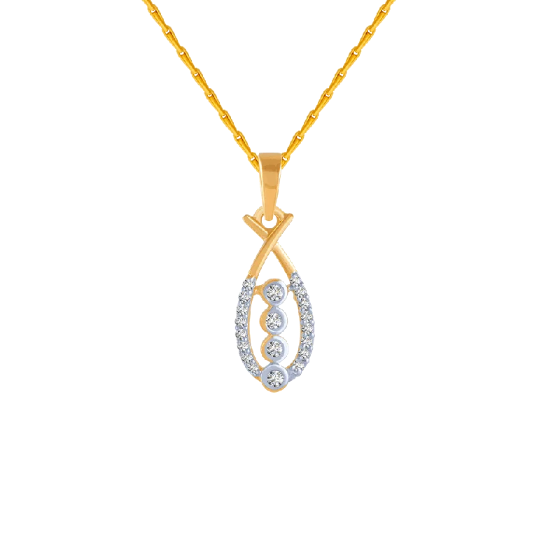 necklaces for bridal elegance -18KT (750) Yellow Gold And Diamond Pendant For Women