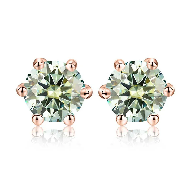 Rose Gold (Blue Green Moissanite)