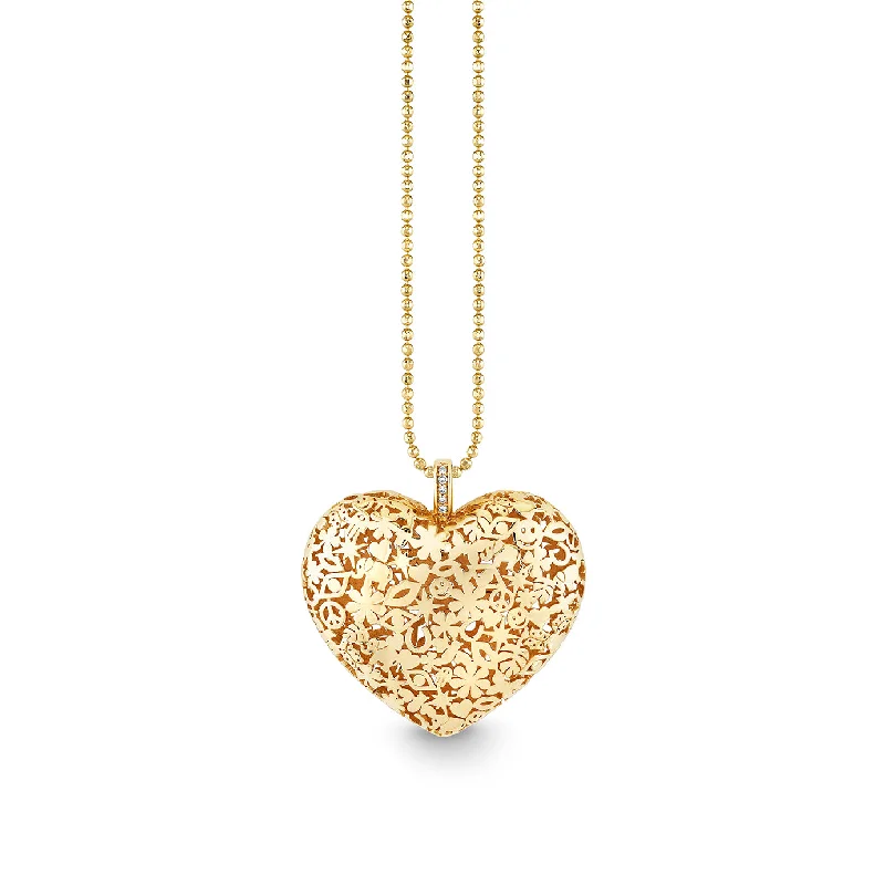 Gold & Diamond XL Puffy Icon Wallpaper Heart Charm