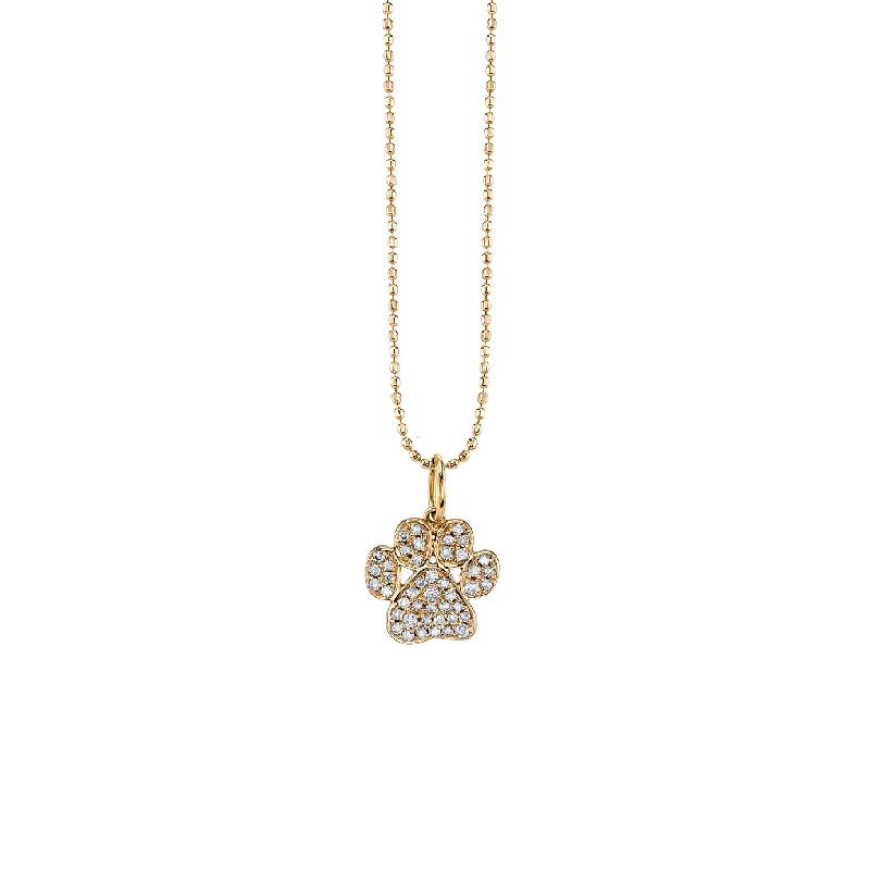 Gold & Diamond Paw Print Charm