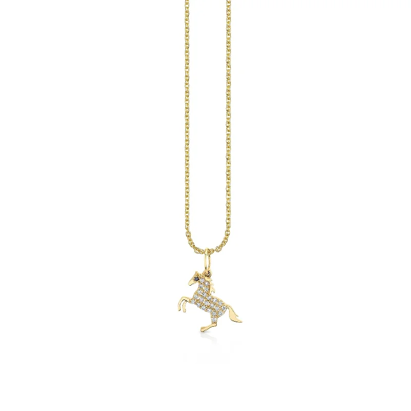 Gold & Diamond Small Horse Charm