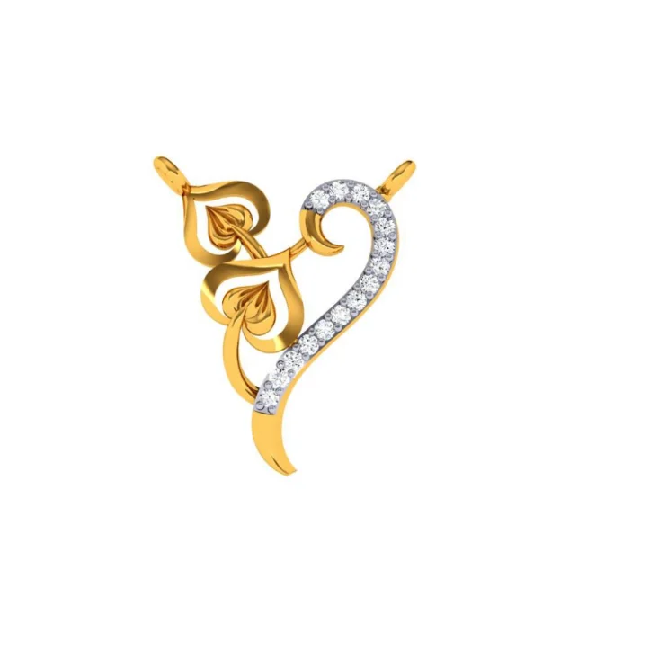 necklaces for daily elegance -18KT (750) Yellow Gold And Diamond Pendant For Women