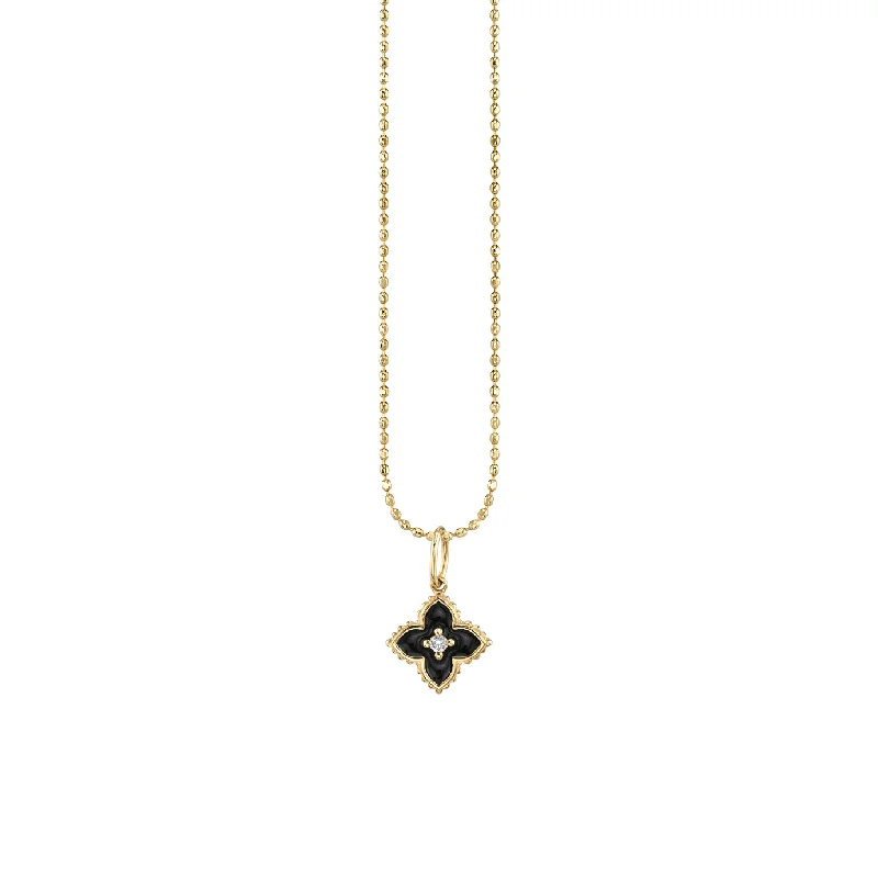 Gold & Diamond Mini Moroccan Flower Enamel Charm