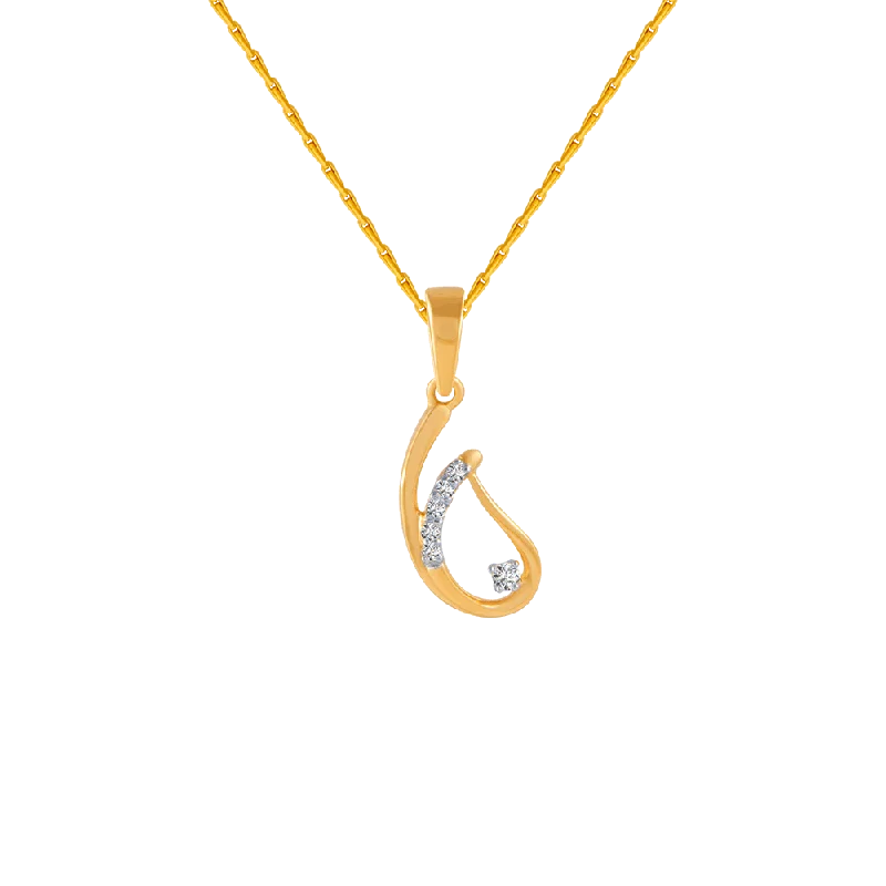 necklaces for anniversary surprise -18KT (750) Yellow Gold And Diamond Pendant For Women