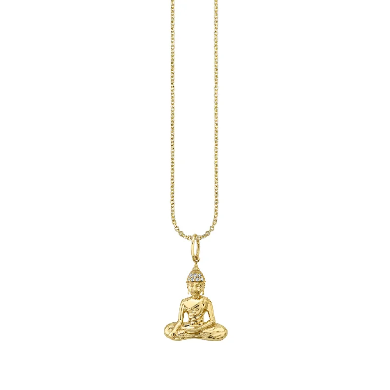 Gold & Diamond Small Sitting Buddha Charm