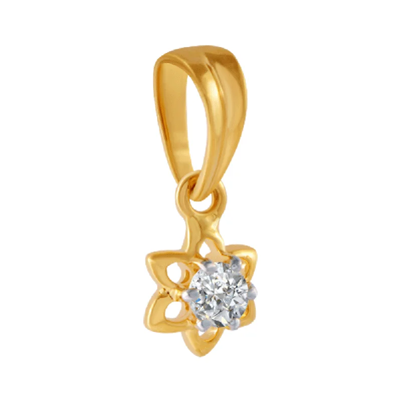 necklaces for holiday gift -18KT (750) Yellow Gold And Diamond Pendant For Women