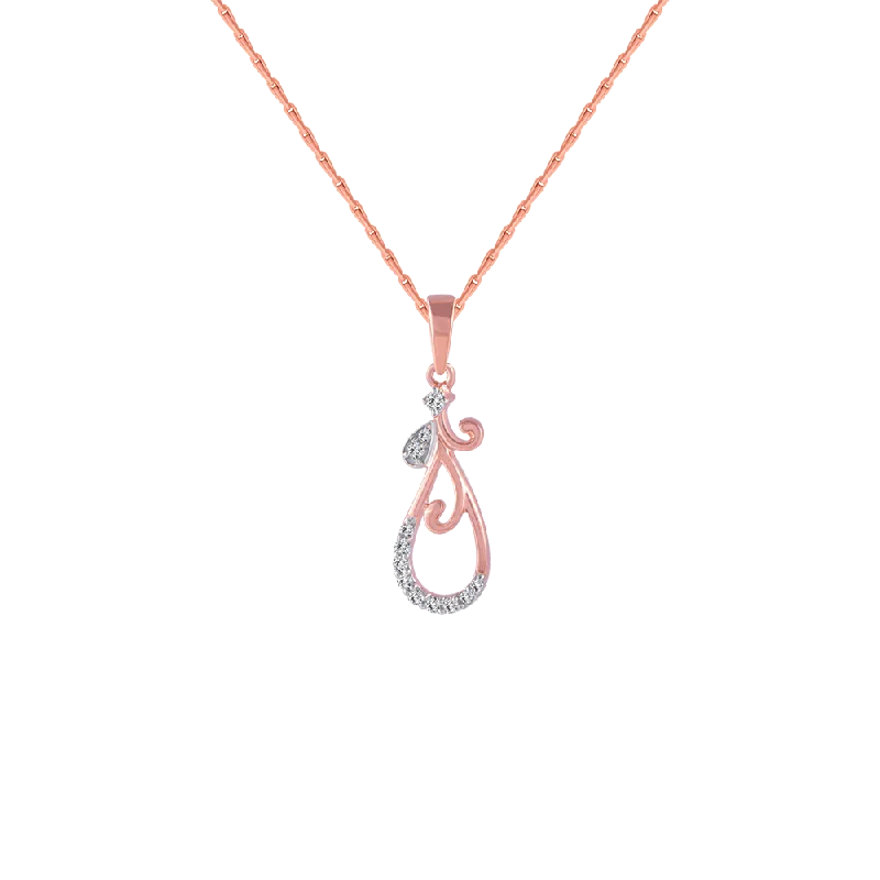 necklaces for gifting ideas -18KT (750) Rose Gold And Diamond Pendant For Women