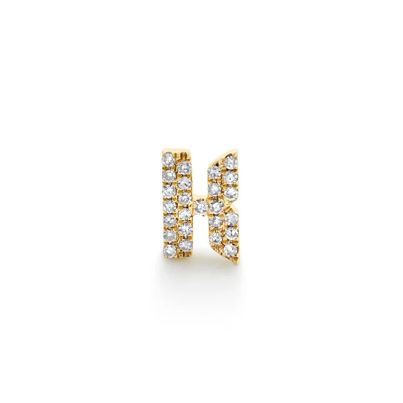 DIAMOND SINGLE PAVE INITIAL STUD