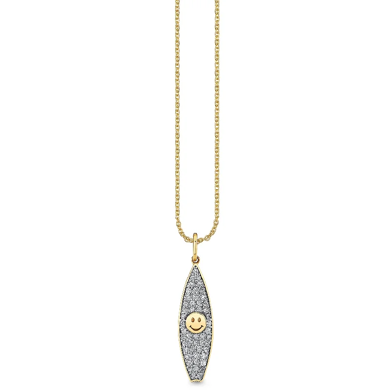 Gold & Diamond Surfboard Charm