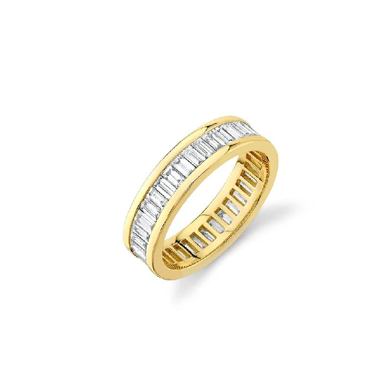 engagement rings under 500 dollars -Gold & Diamond Channel Set Baguette Eternity Ring