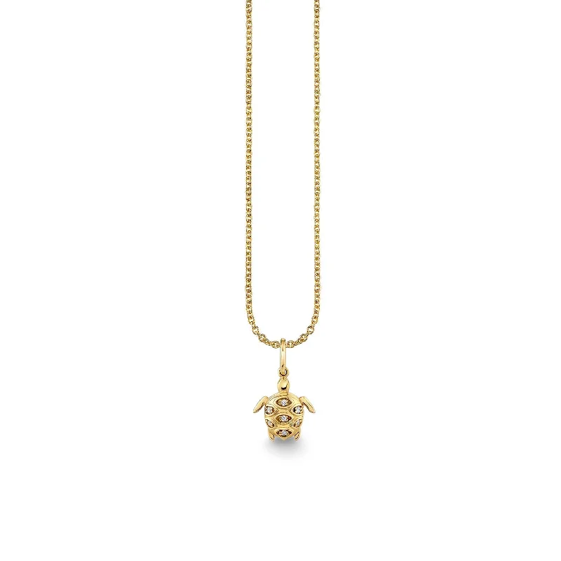 Gold & Diamond Small Turtle Charm