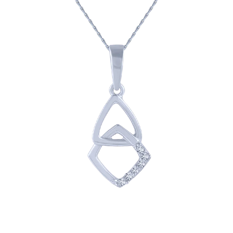 necklaces handmade unique craft -18KT (750) White Gold And Diamond Pendant For Women