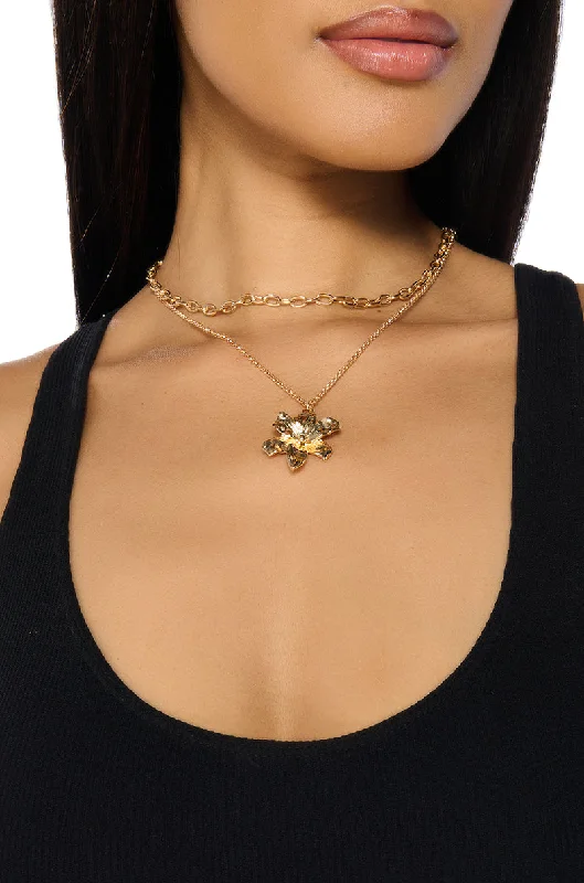 necklaces for beach wear -FLOWER BABY NECKLACE