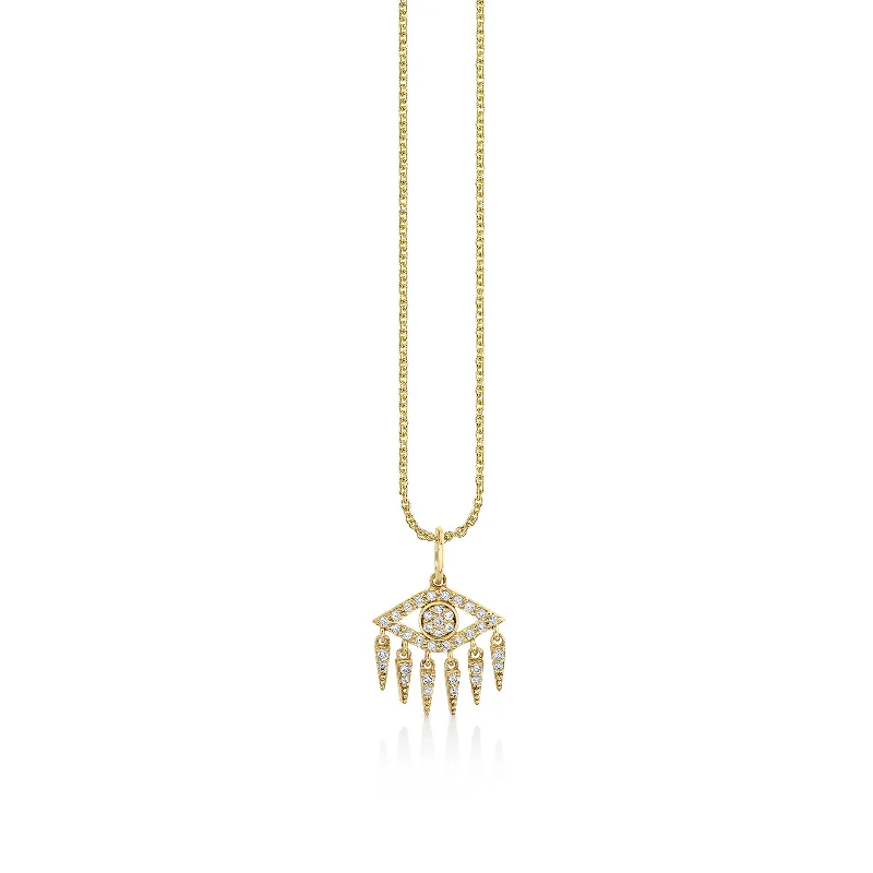 Gold & Diamond Eye Fringe Charm