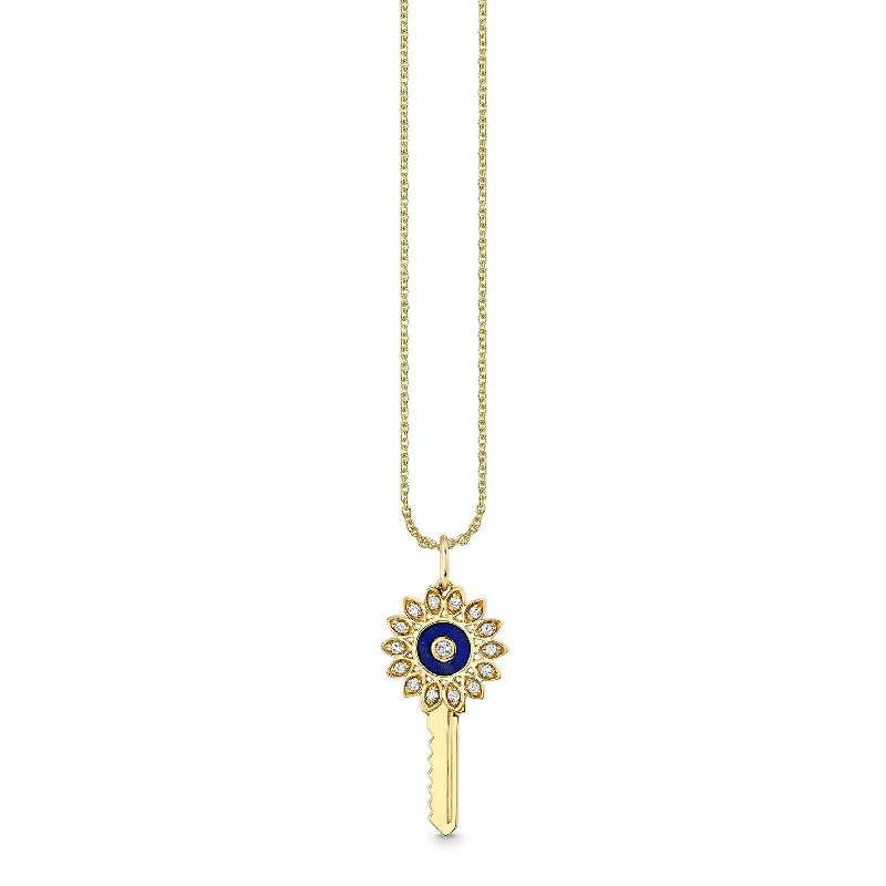 Gold & Diamond Marquise Eye Key Charm