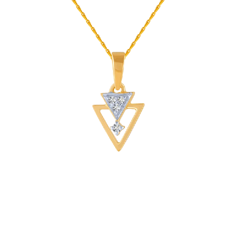 necklaces with crystal beads -18KT (750) Yellow Gold And Diamond Pendant For Women